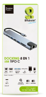 DOCKING BROBOTIX HUB HDMI RJ45 2 USB A USB C SD