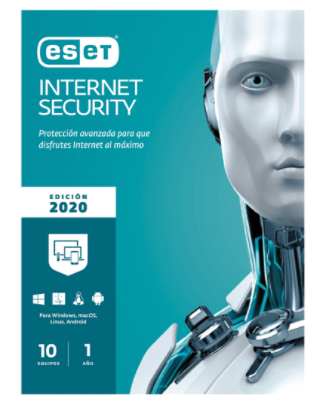 ESET INTERNET SECURITY 2020 (10 USUARIOS) 1 AÑO