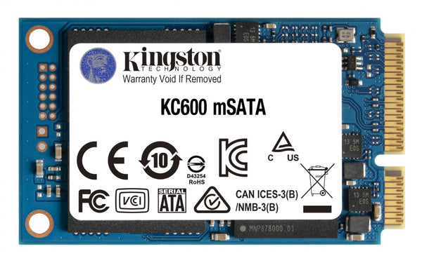 UNIDAD DE ESTADO SÓLIDO KINGSTON KC600 512GB SSD MSATA3 NAND 3D TLC