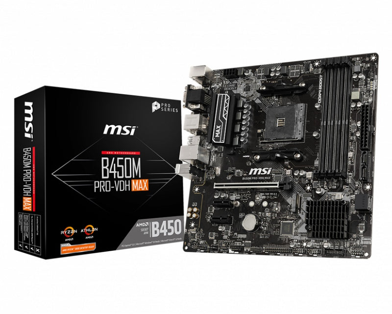 Tarjeta Madre MSI Micro ATX B450M PRO-VDH MAX, S-AM4, AMD B450, HDMI, 128GB DDR4 para AMD