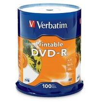 DISCO VERBATIM DVD-R 4.7GB 16X WHITE IMPRIMIBLE 100 PZAS