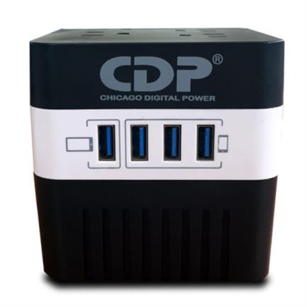 Regulador de Voltaje CDP RU-AVR 600VA/300W 4 Contactos 4 Puertos USB