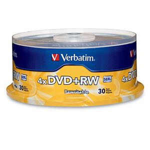 DISCO VERBATIM DVD+RW 4X 4.7 GB TORRE CON 30 PZAS